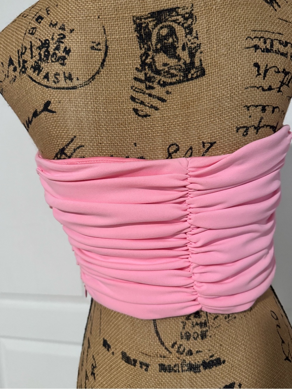 Strapless Ruched Pink Tube top - Picture 4 of 6